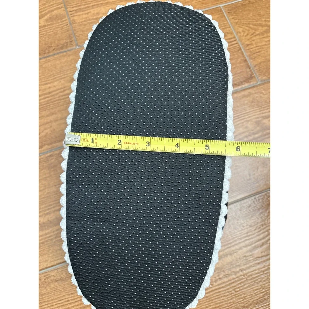 Kids Plush Sneaker Slippers Black White Streetwear Style House Shoes Size Medium